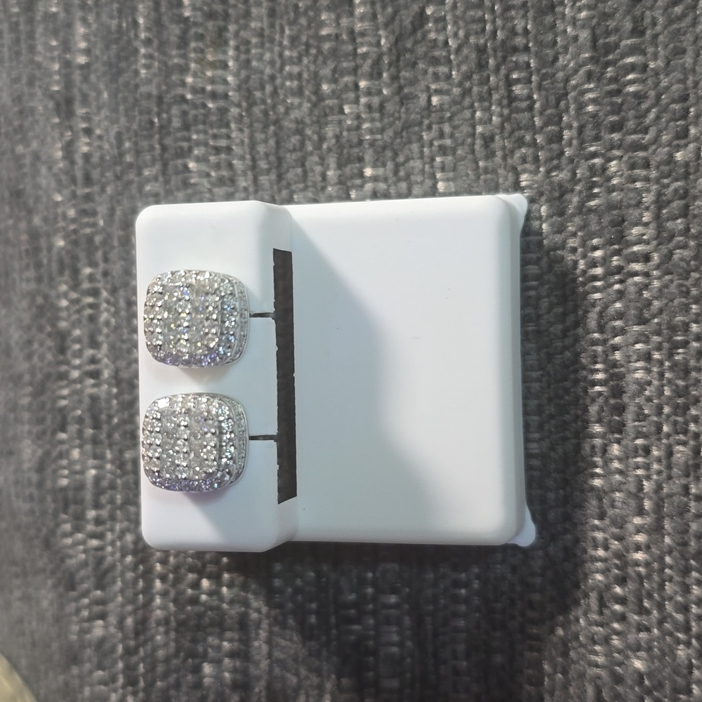 925 Sterling Square Moissanite Stud Earrings~NWT